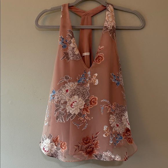 Floral Print Camisole Top Dusty Pink Size S - Picture 1 of 5